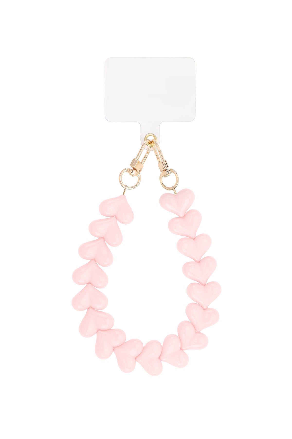 Telefoonkoord hartjes licht roze