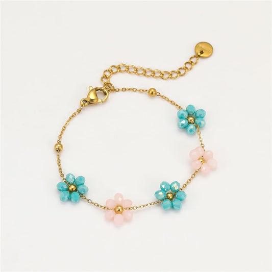 Flower armband blauw