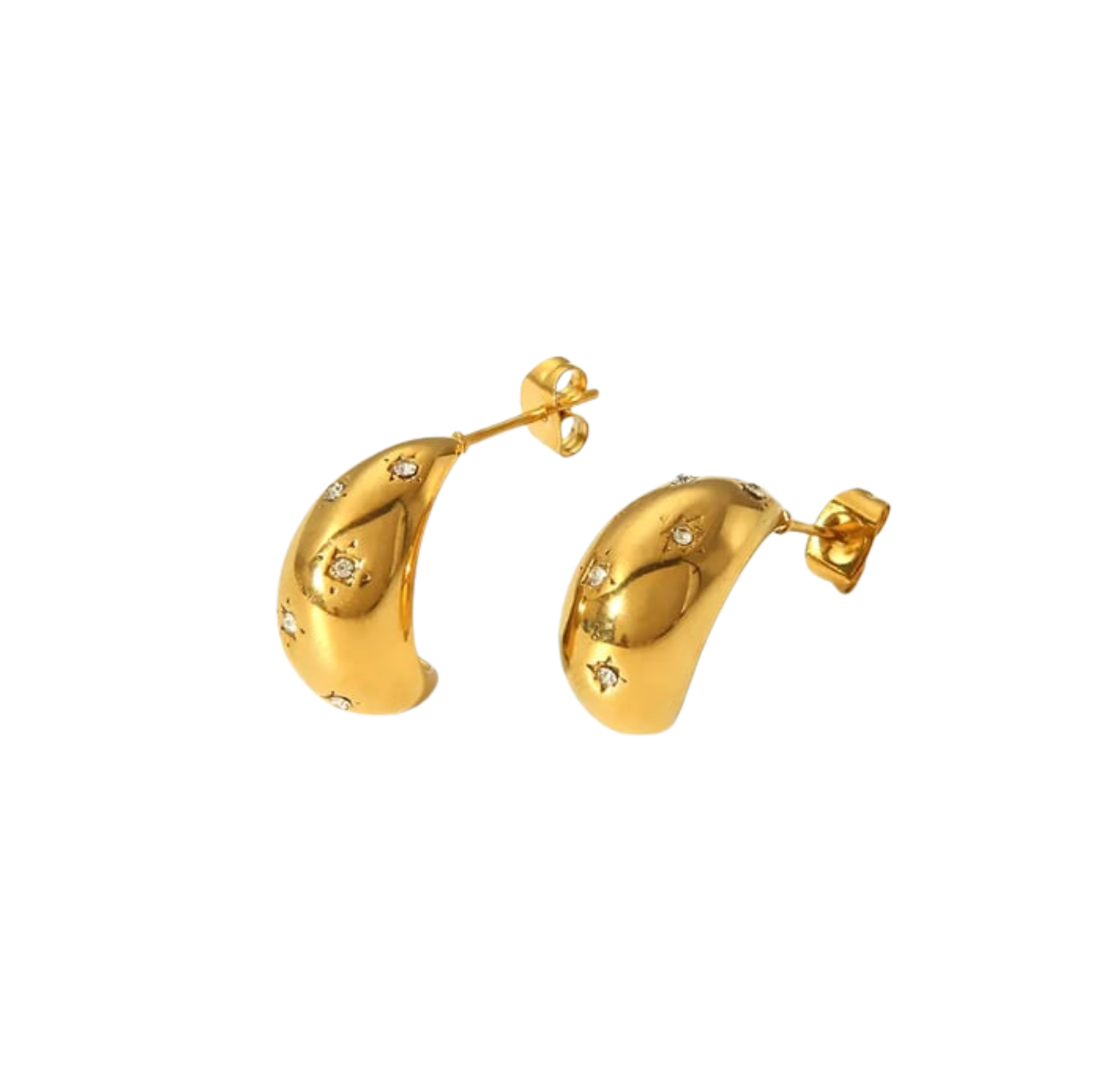 Sparkling drop oorbellen goud