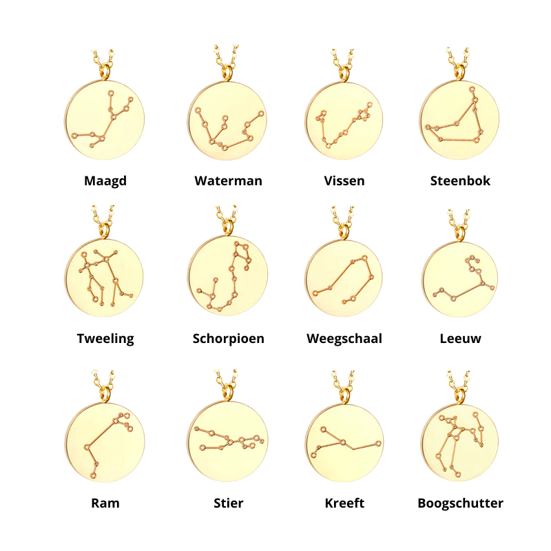 Sterrenbeeld ketting goud