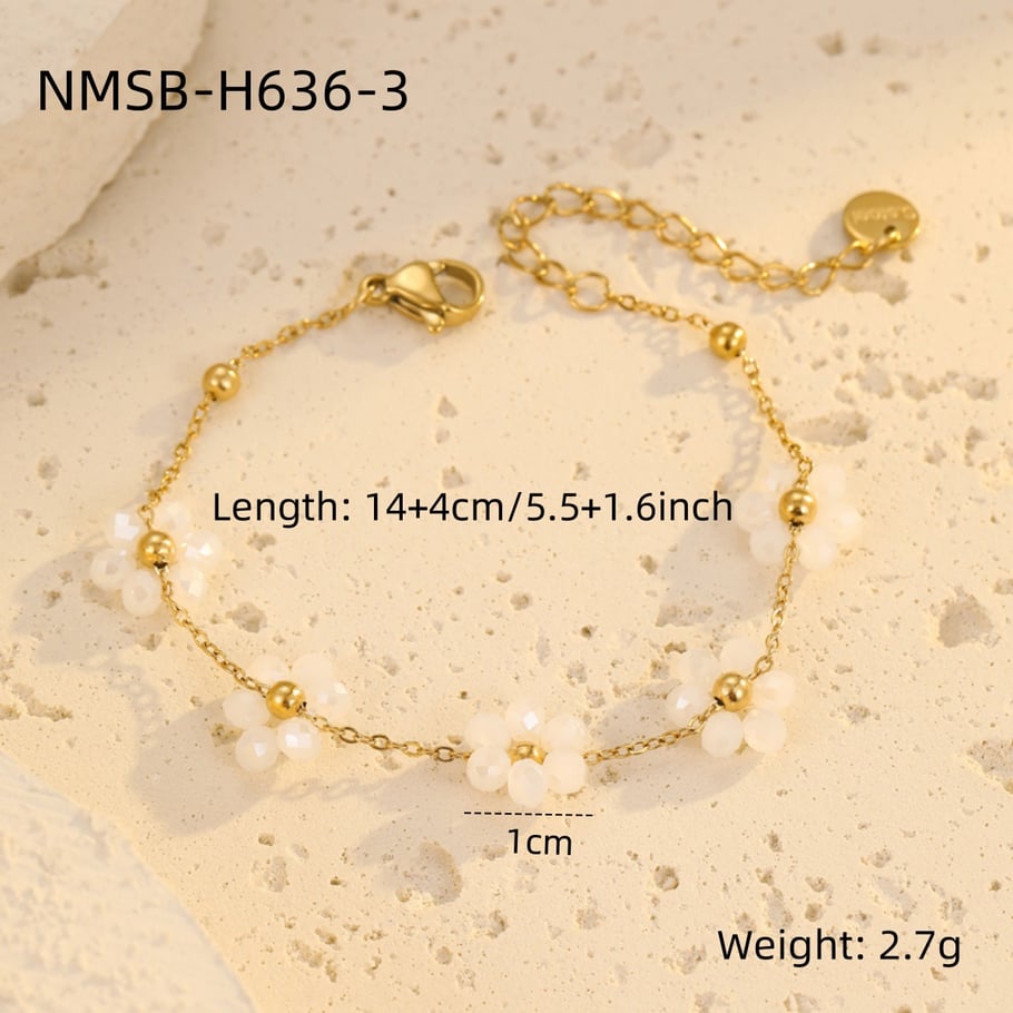 Flower armband wit