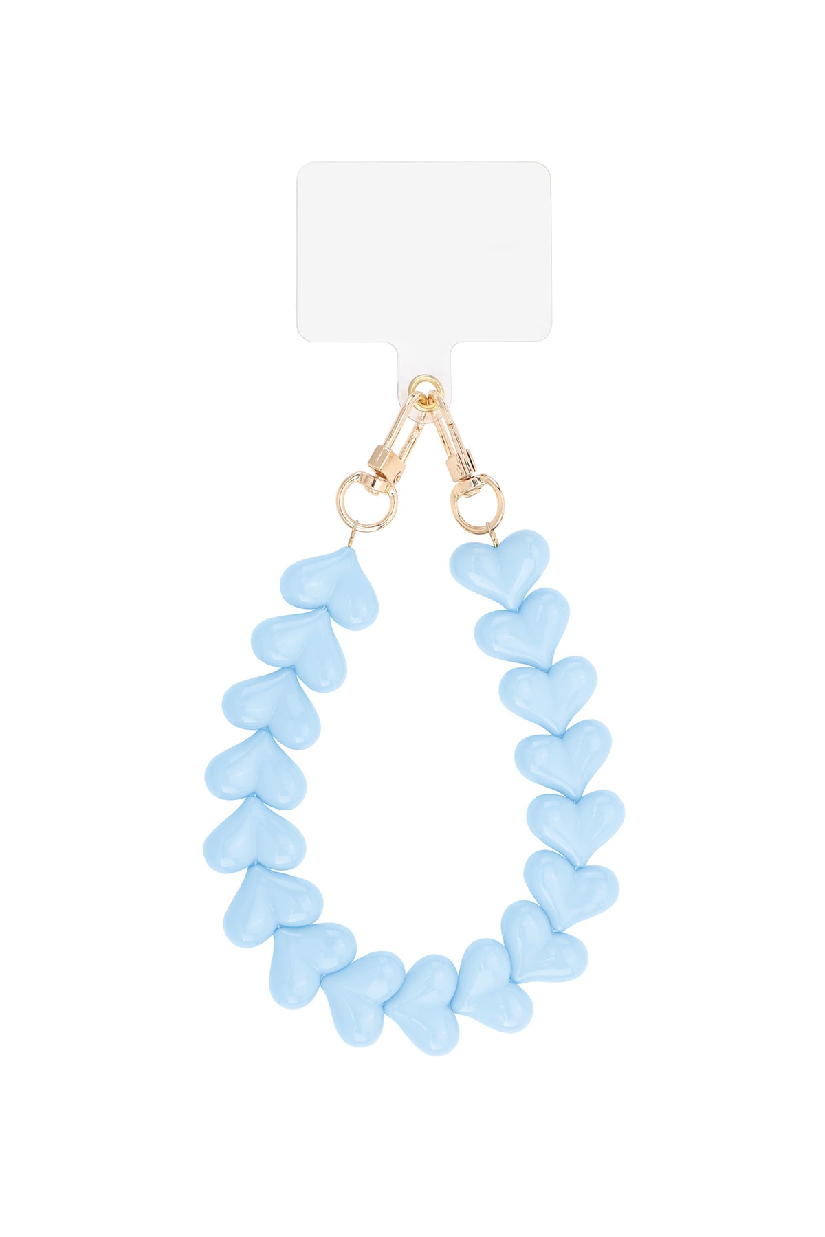 Telefoonkoord hartjes blauw