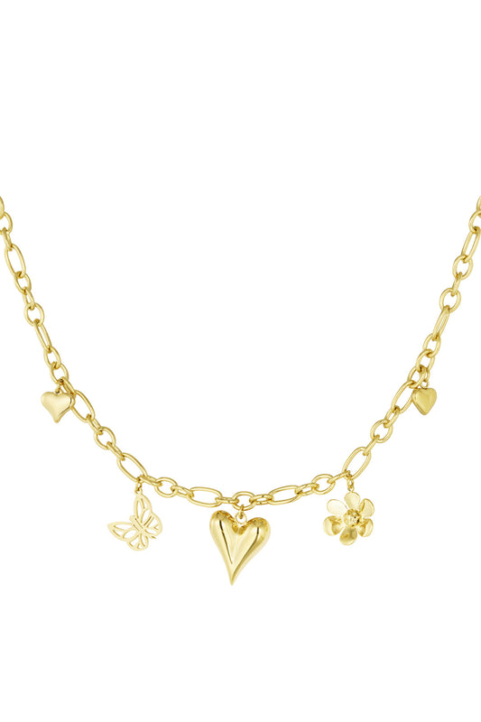 Bedelketting natural love goud