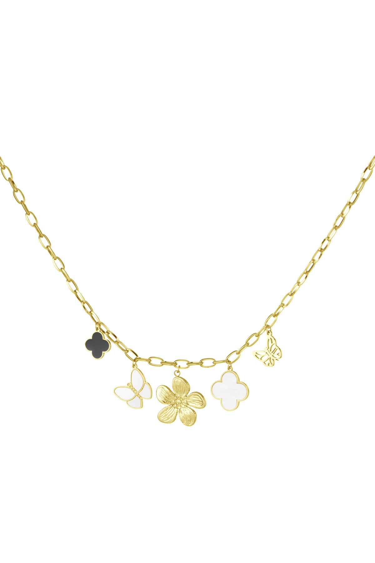 Bedelketting bloem goud