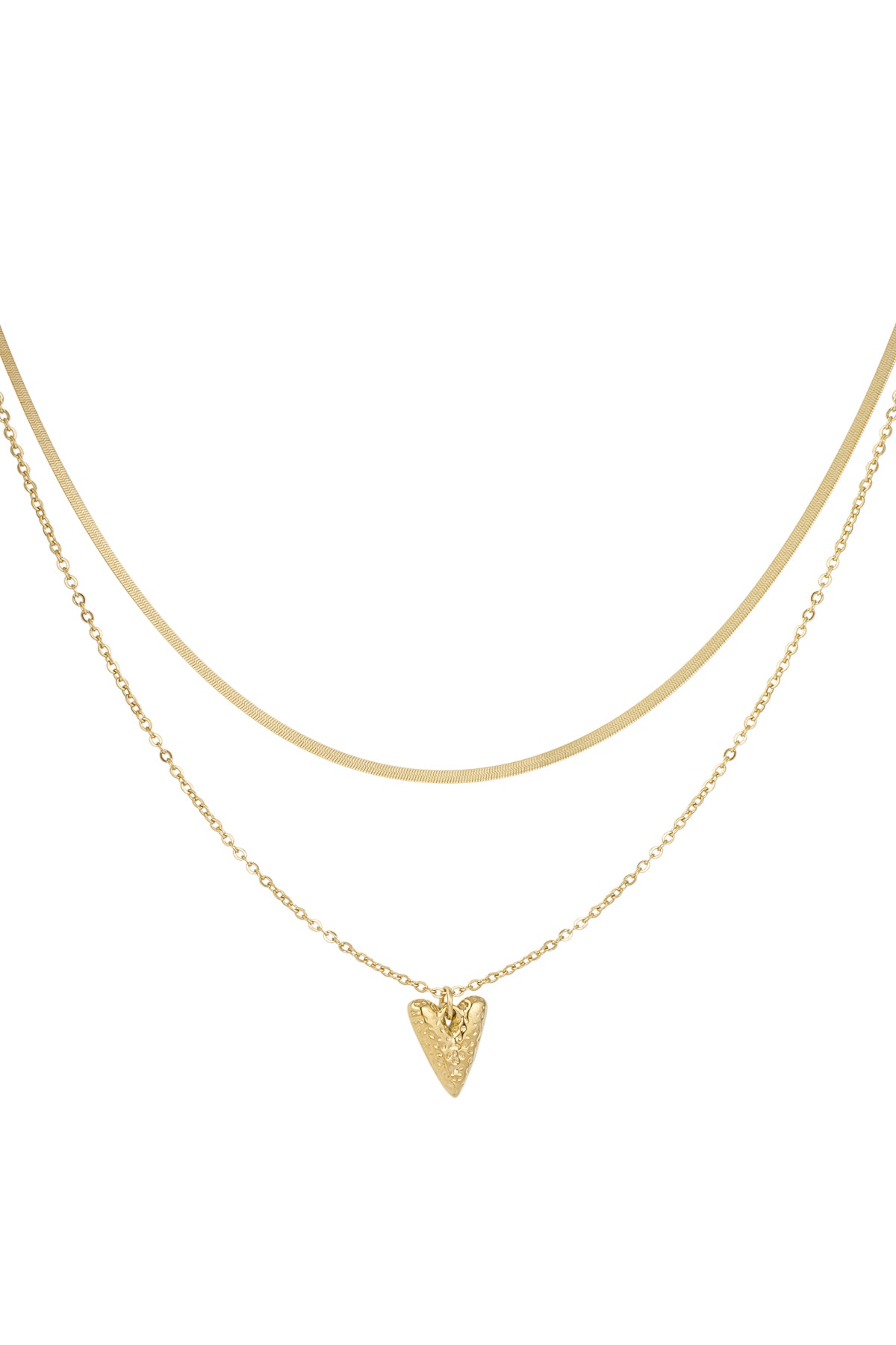 Dubbel hart ketting goud