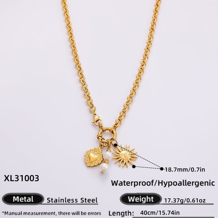 Schakelketting met bedels zon