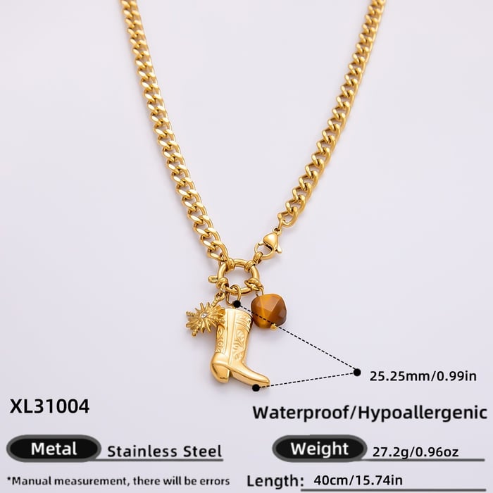Schakelketting met bedels cowboy laars