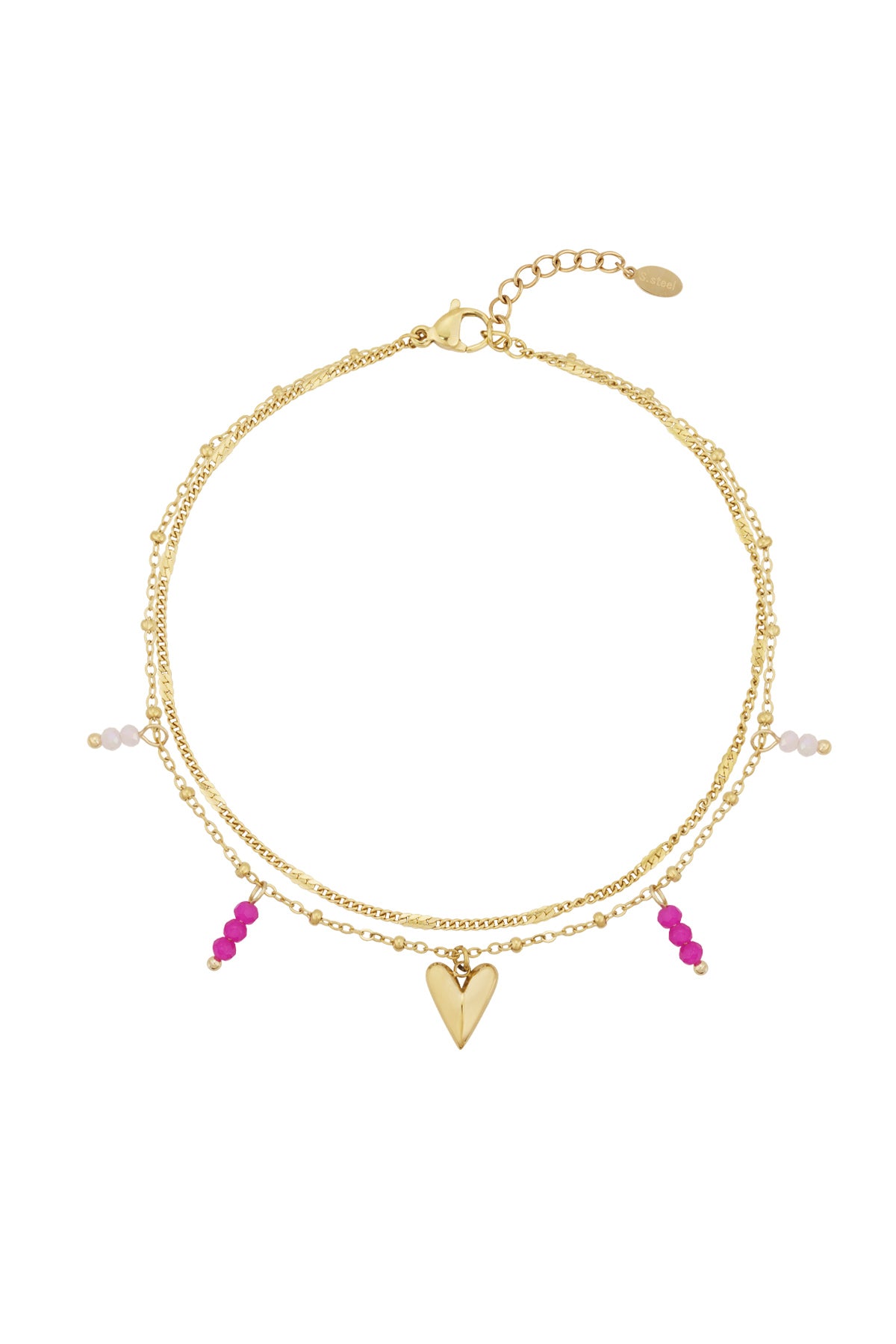 Eneklbandje hart goud