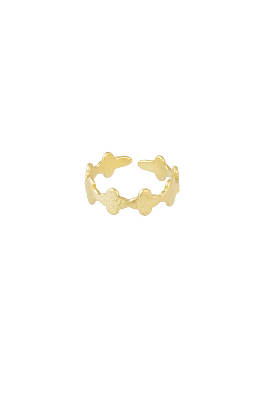 Clover vibes ring goud