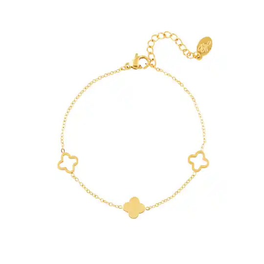 Simple clover bracelet gold