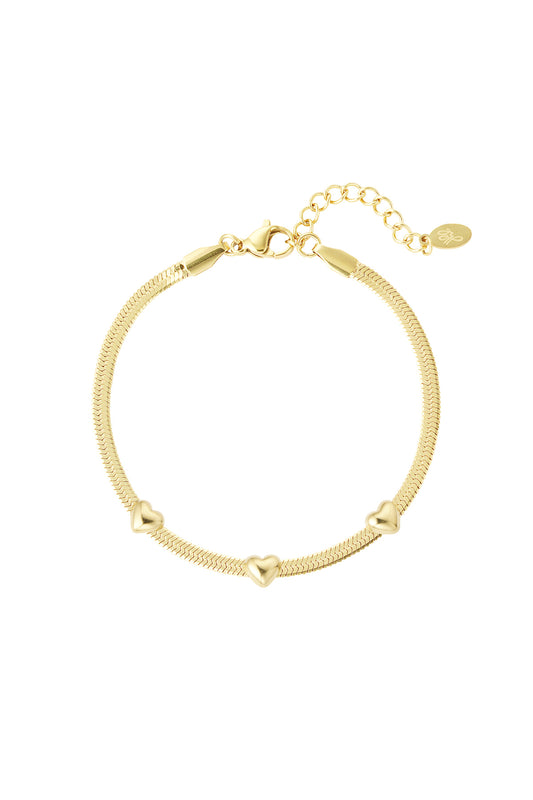Triple the love armband goud