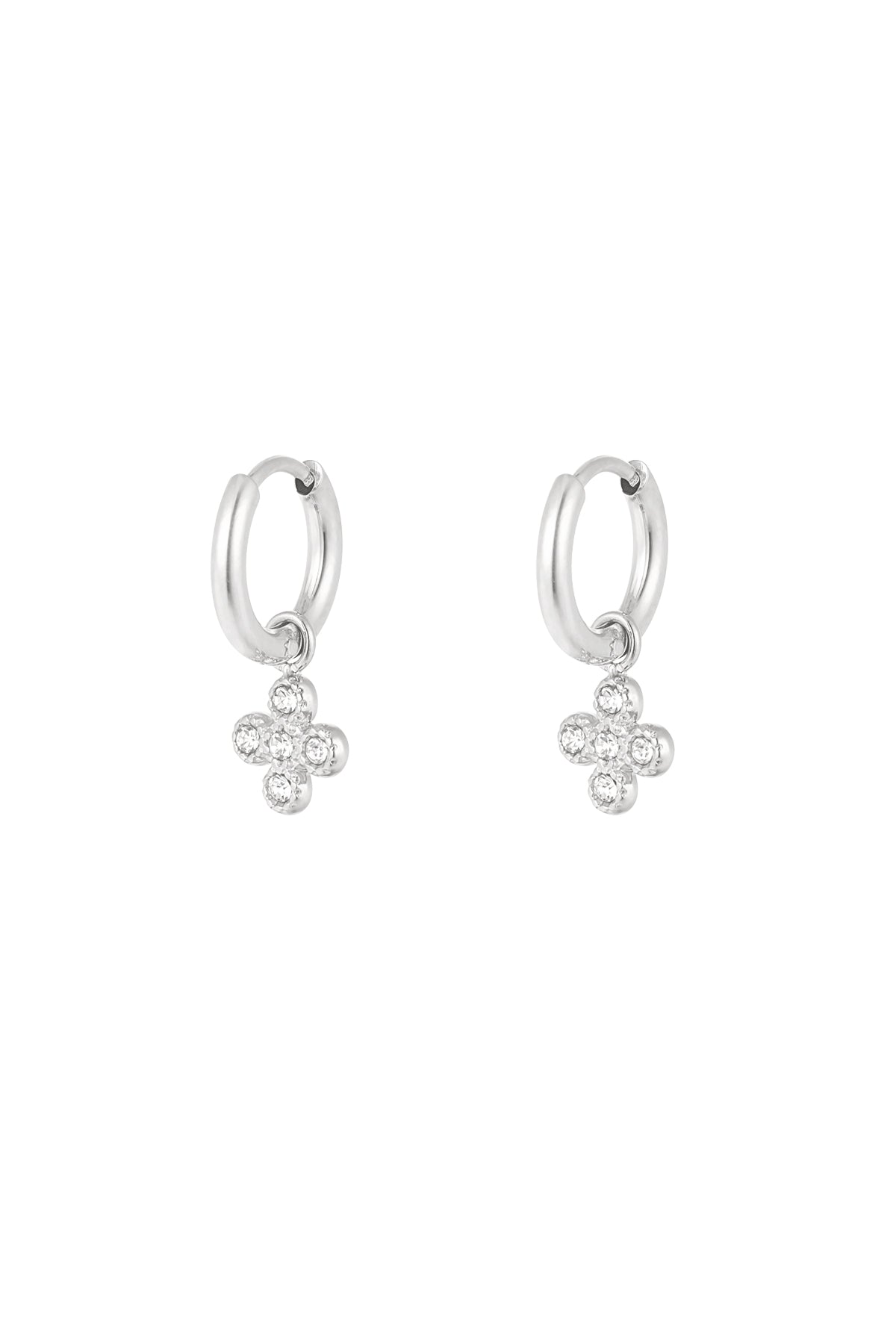 Shimmer clover oorbellen zilver