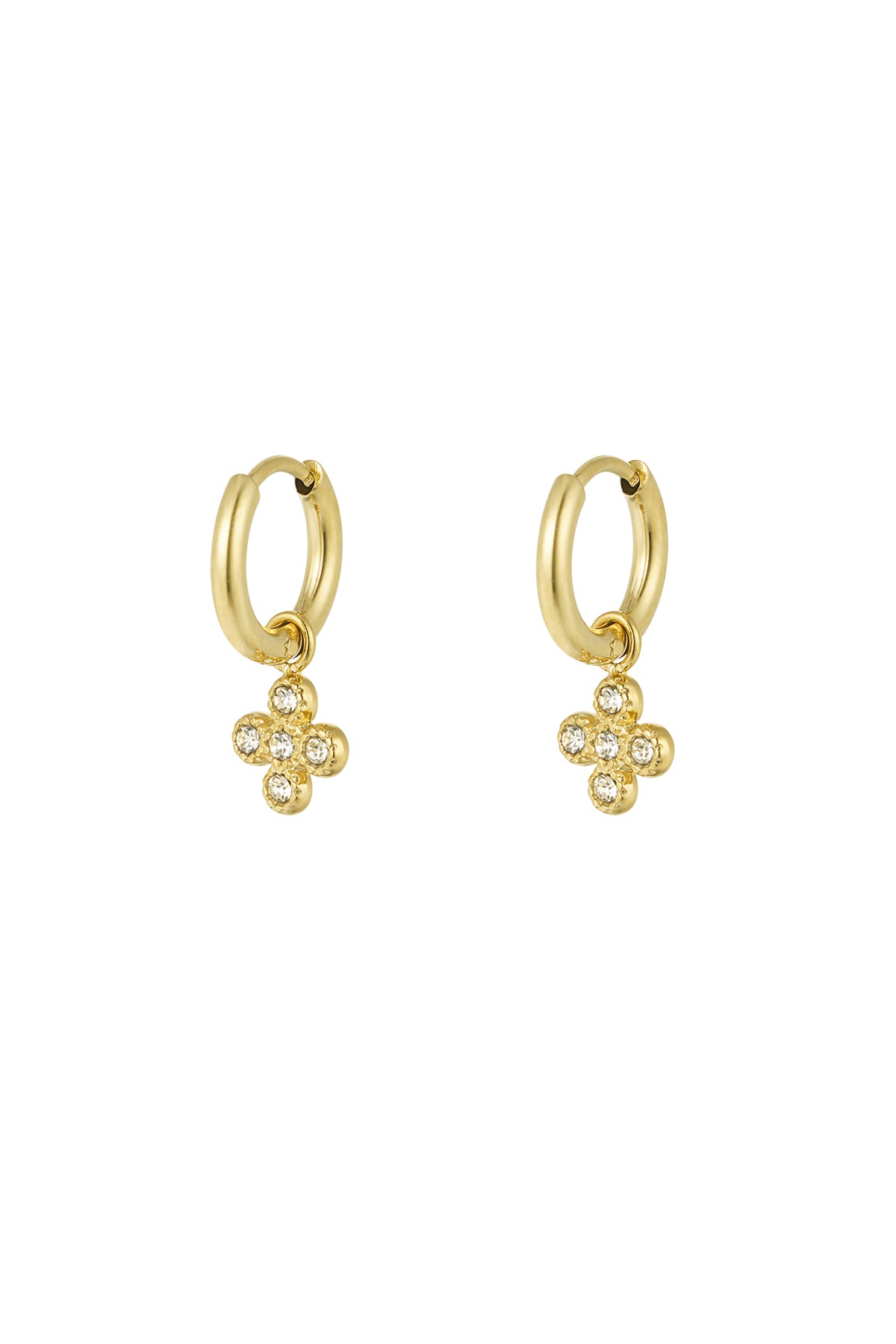 Shimmer clover oorbellen goud