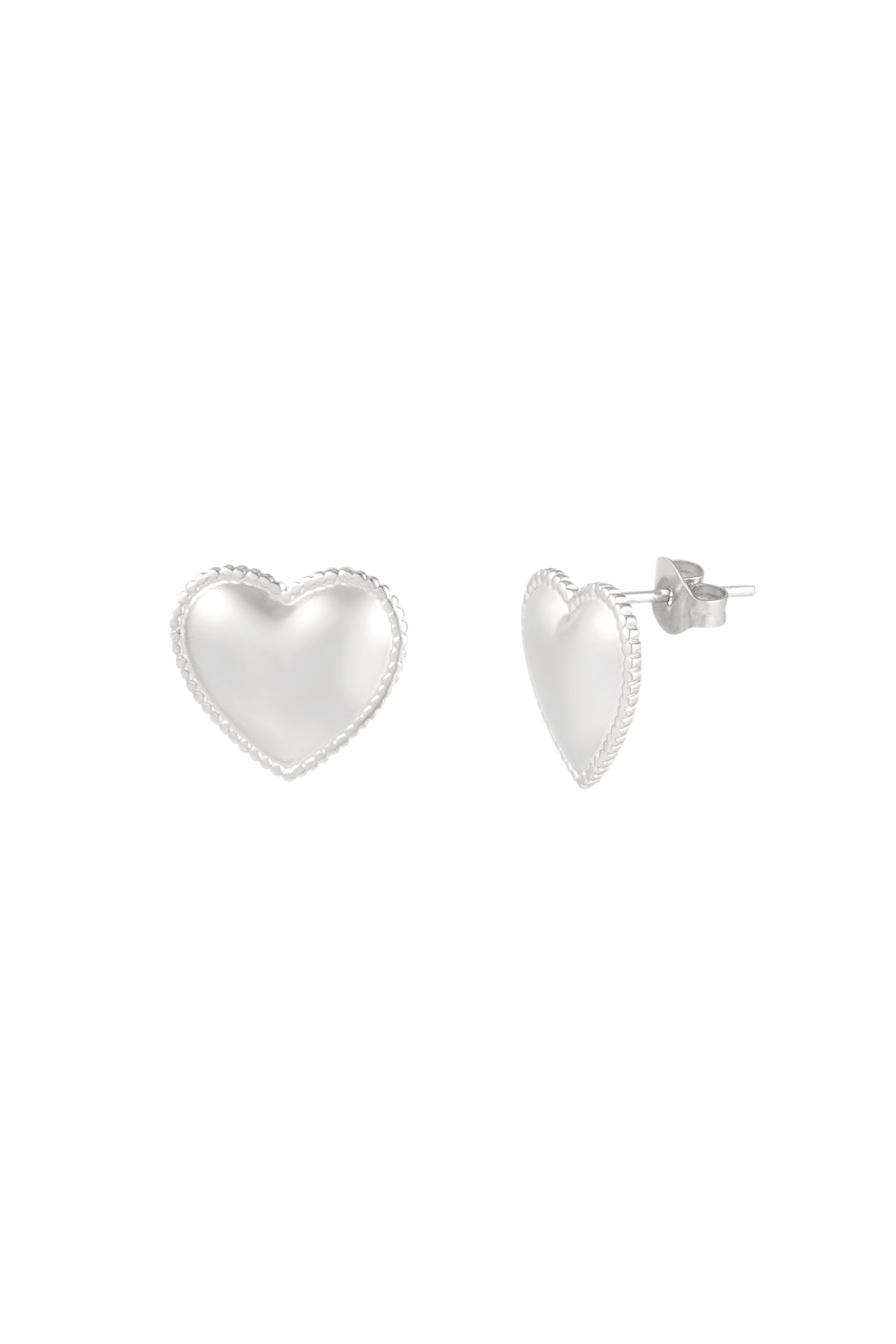 Hart studs zilver