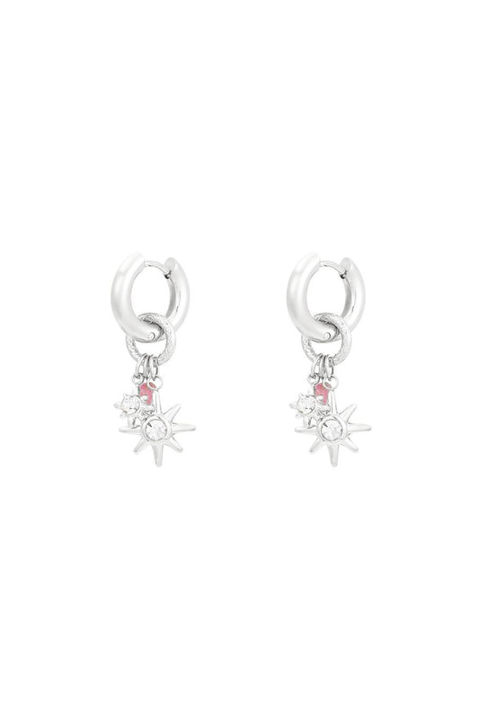 Starlight roze oorbellen zilver