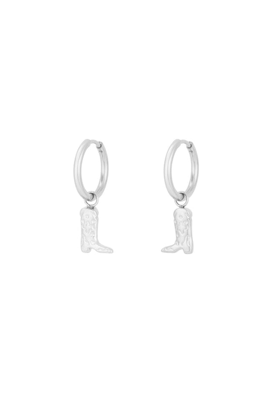Cowboylaars oorbellen zilver
