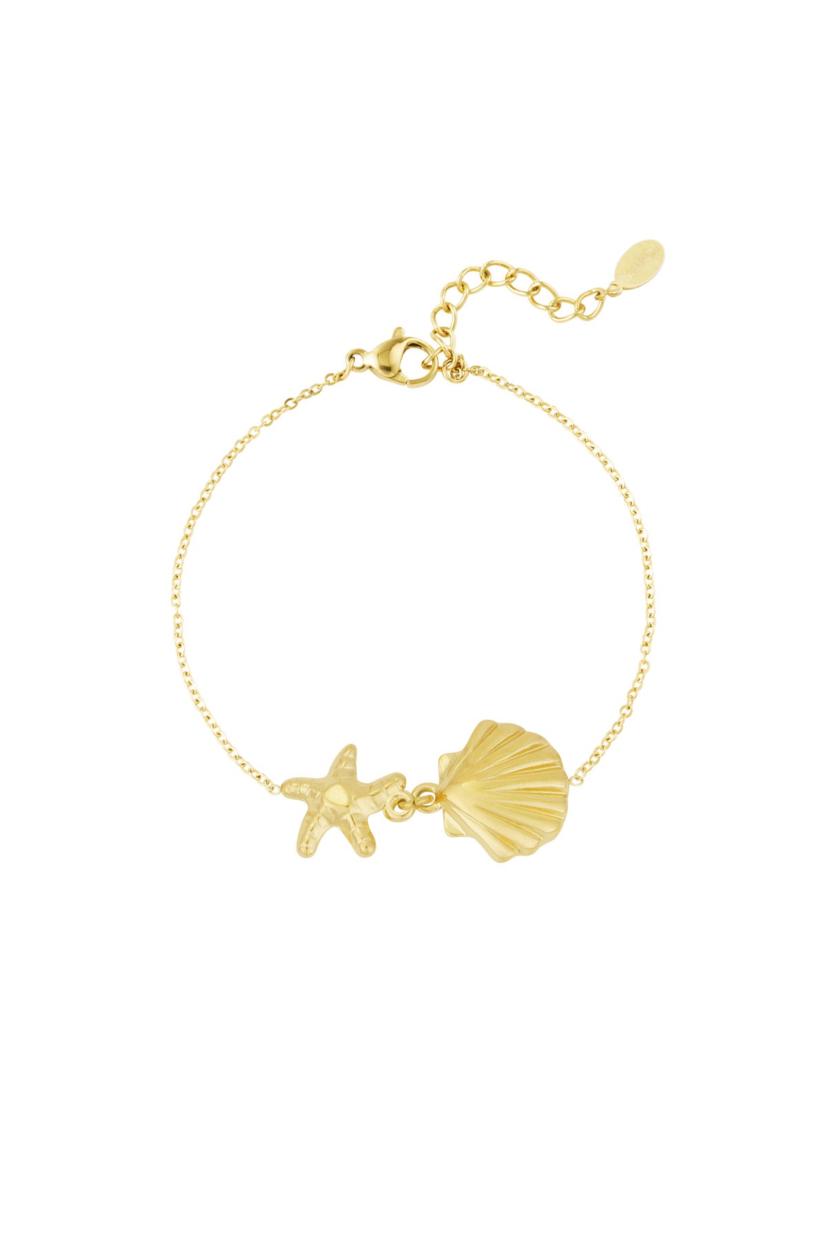 Double shell armband goud