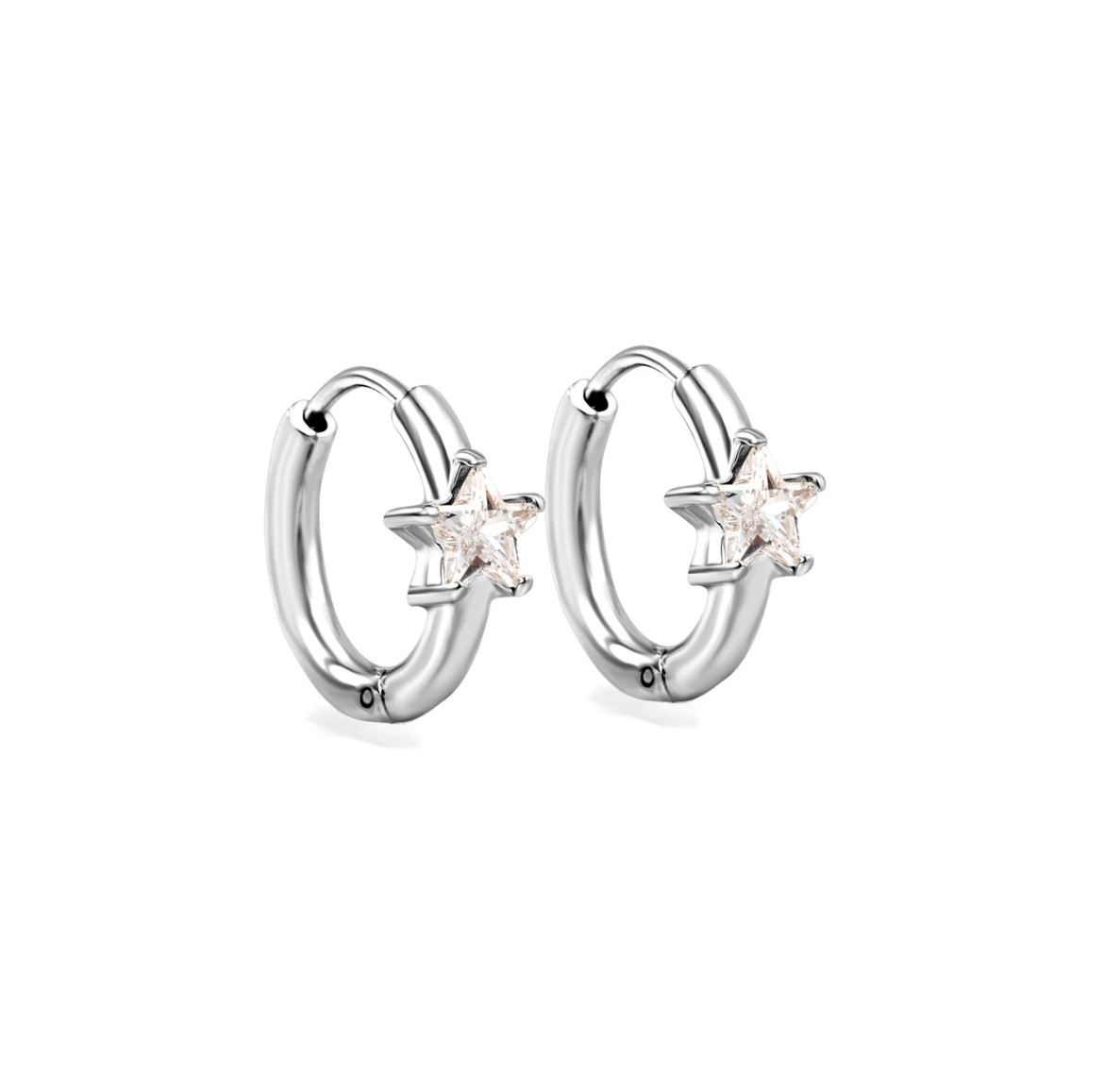 Kleine ster oorbellen zilver