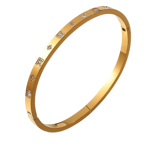 Mini bangle stars goud