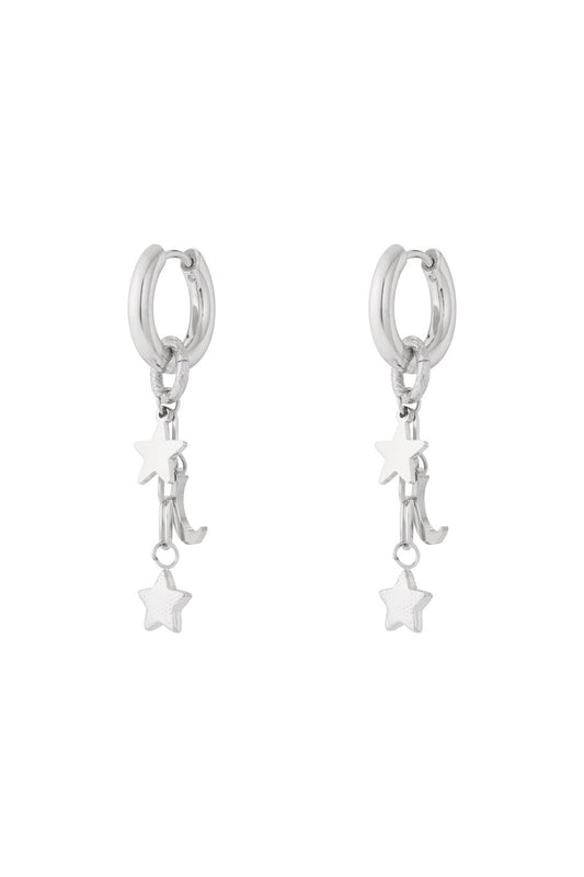 Oorbellen starry night zilver
