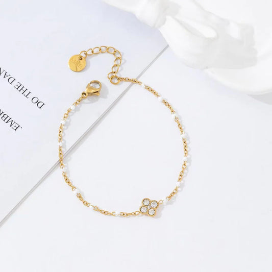 Armband klaver wit