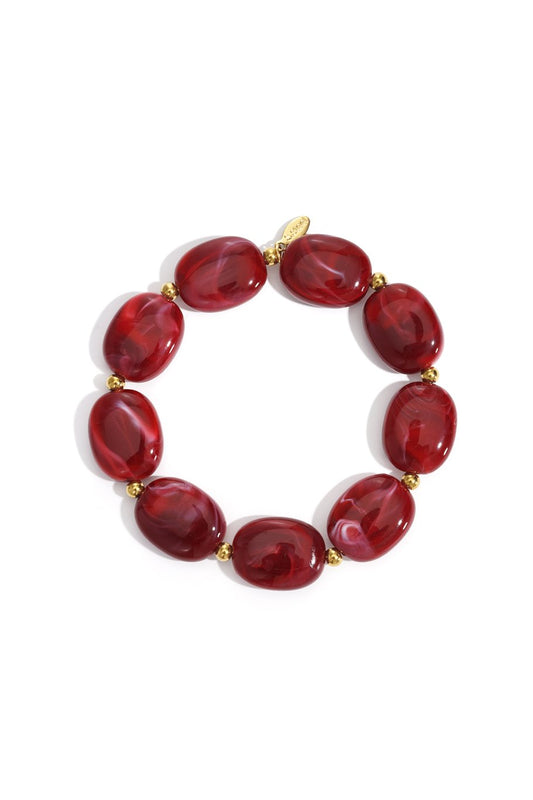 Armband met kralen rood