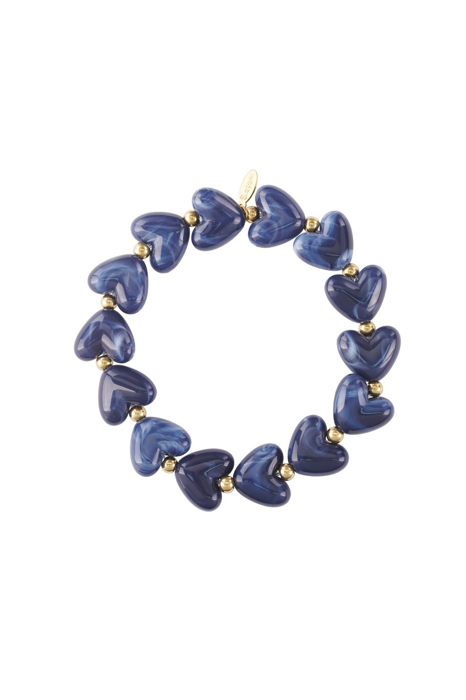 Hartjes armband kralen navy