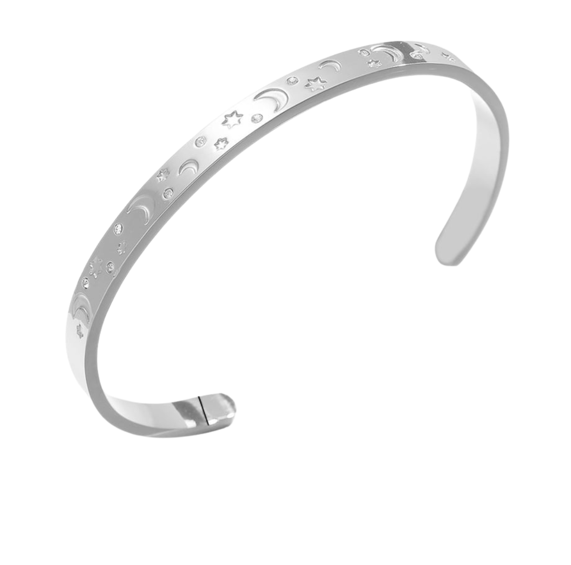 Maan bangle zilver