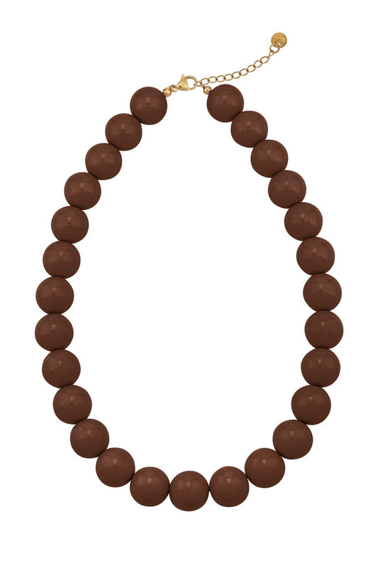 Kralenketting bruin groot