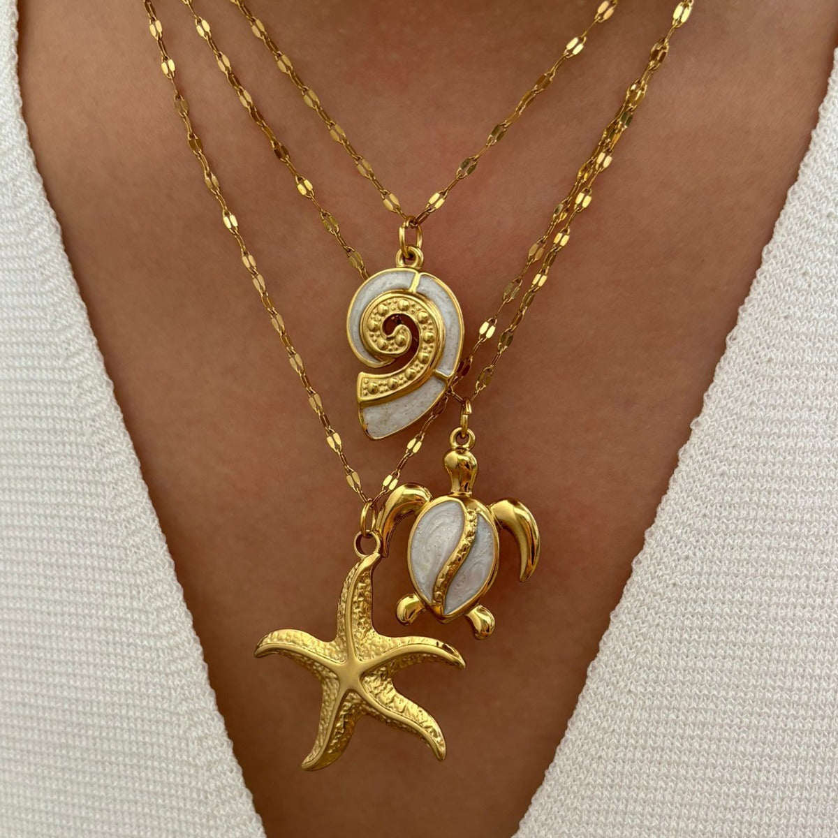 Schildpad ketting goud