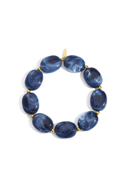 Armband met kralen blauw