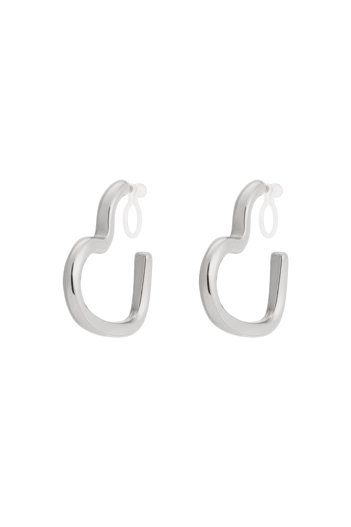 Clip oorbellen hart zilver
