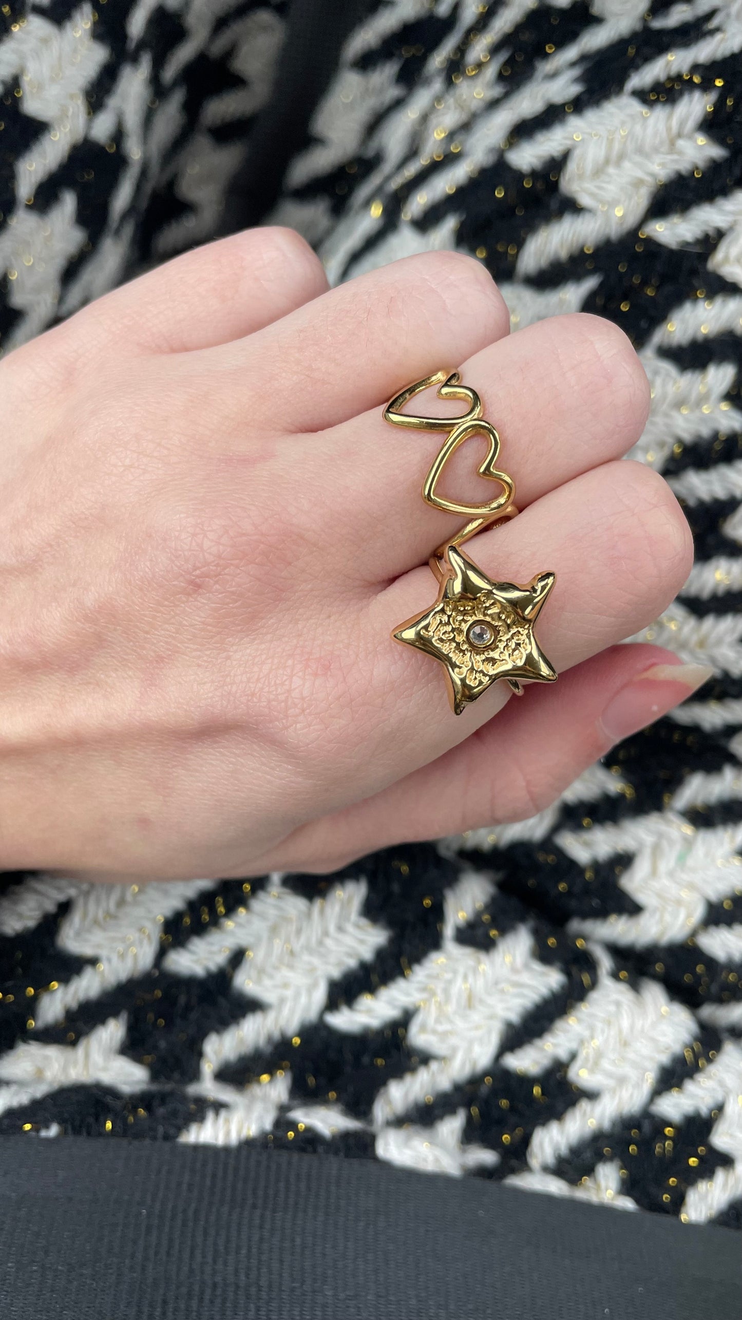 Big star ring goud