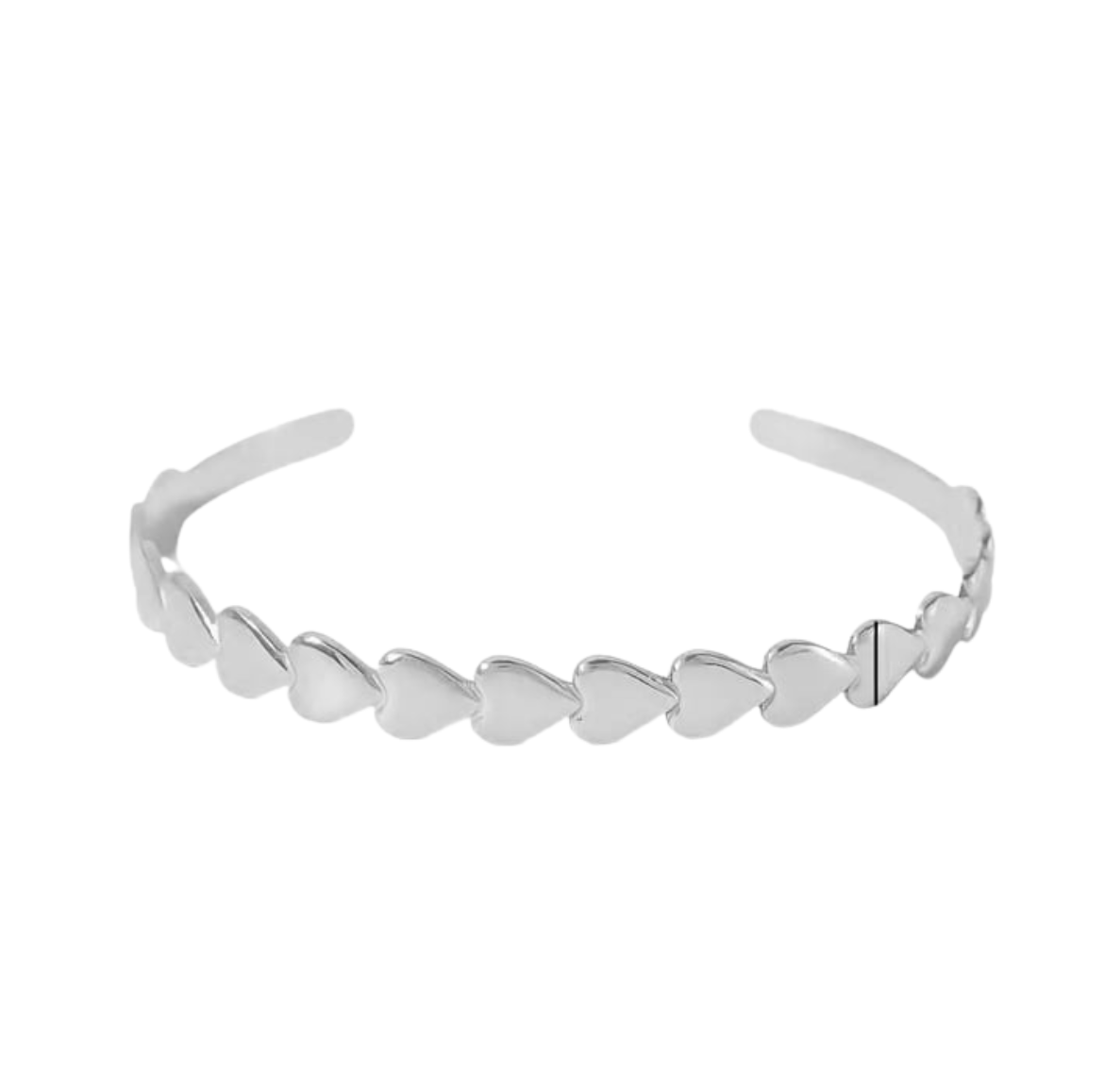 Hartjes bangle zilver