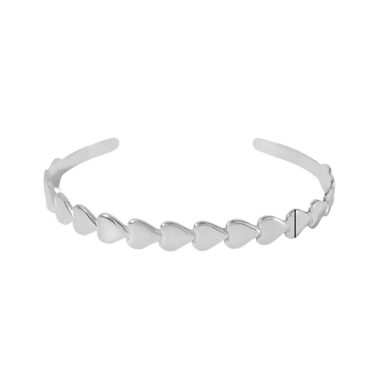 Hartjes bangle zilver