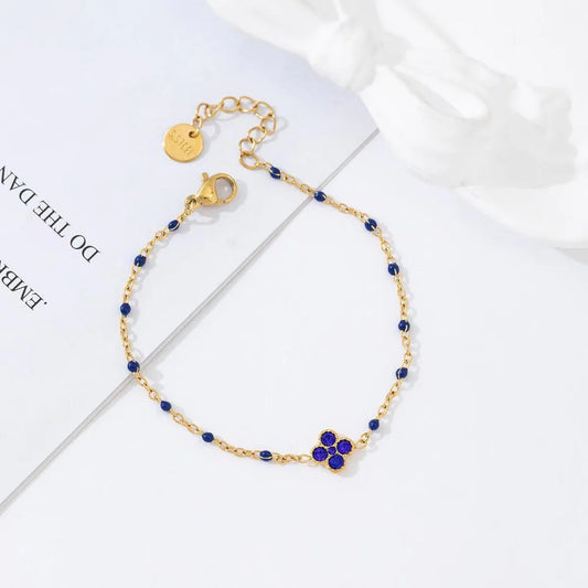 Armband klaver blauw