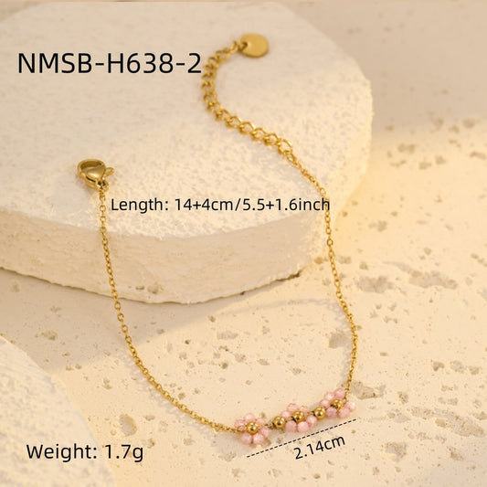 Flower armband klein roze