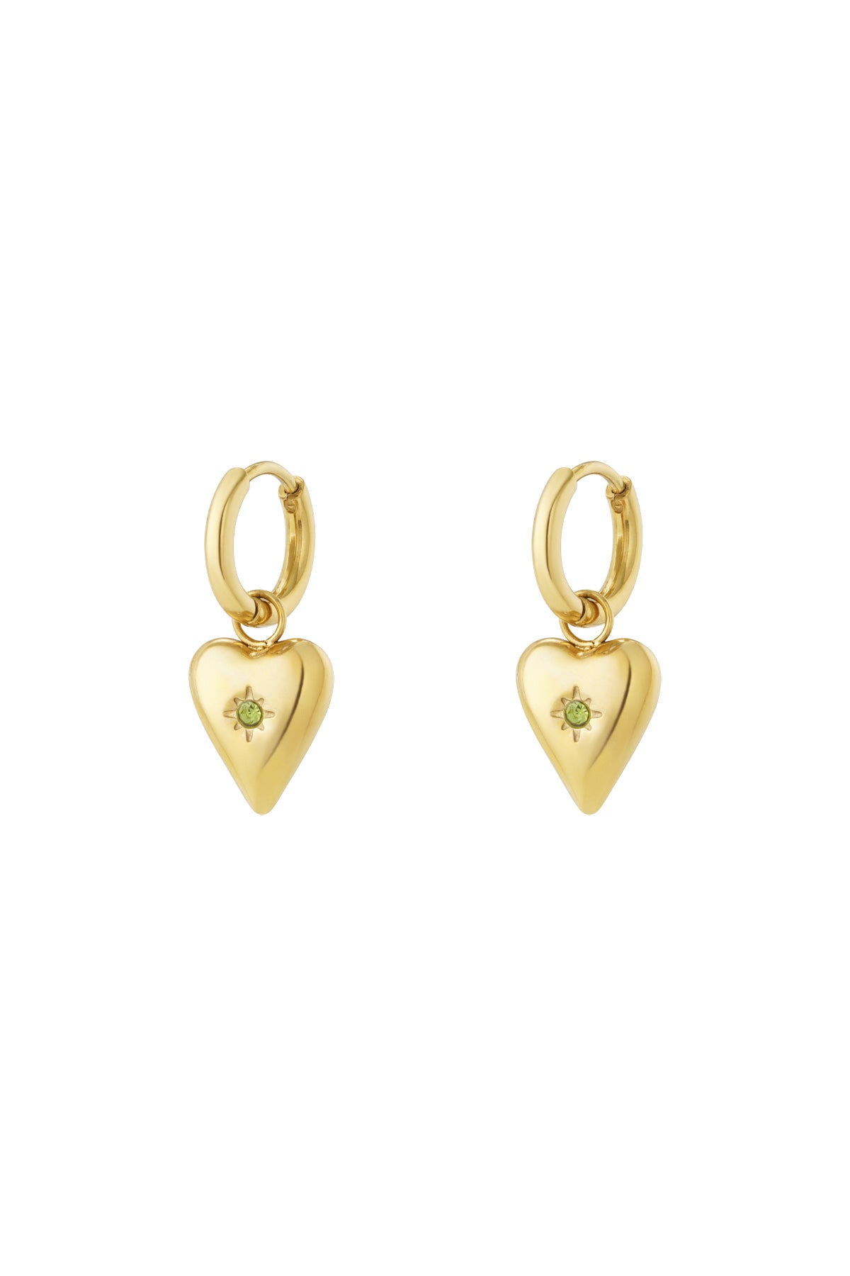 Birthstone oorbellen goud