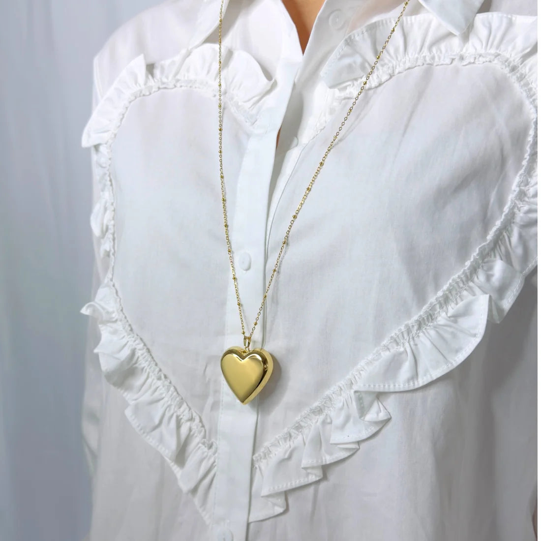 Lange hart ketting zilver