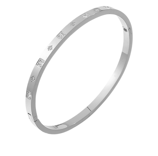 Mini bangle stars zilver