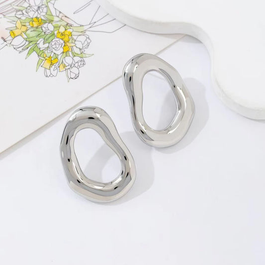 Oorbellen ovaal zilver