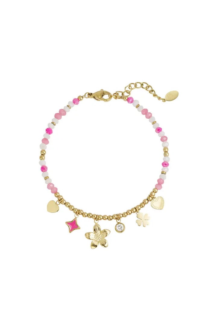 Kralenarmband lover goud