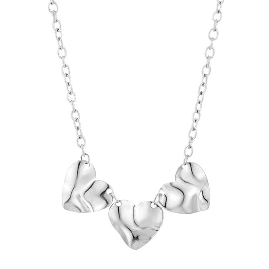 Chunky hart ketting zilver