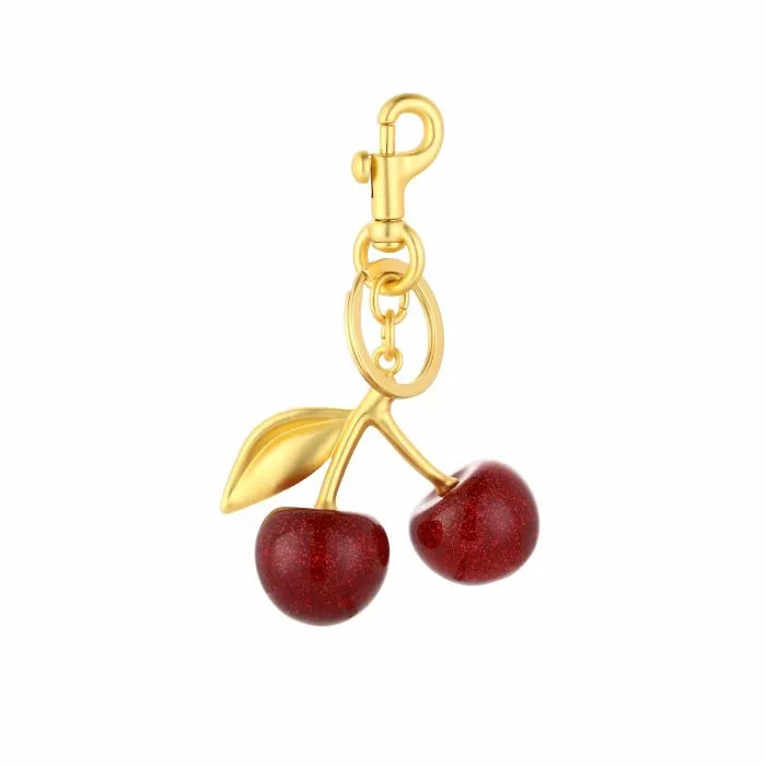 Cherry bag charm goud