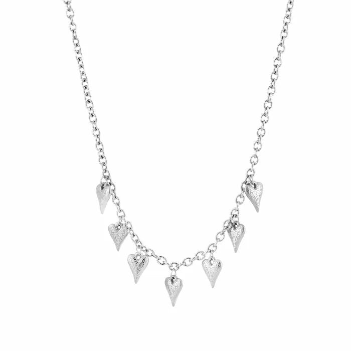 Kleine hartjes bedelketting zilver