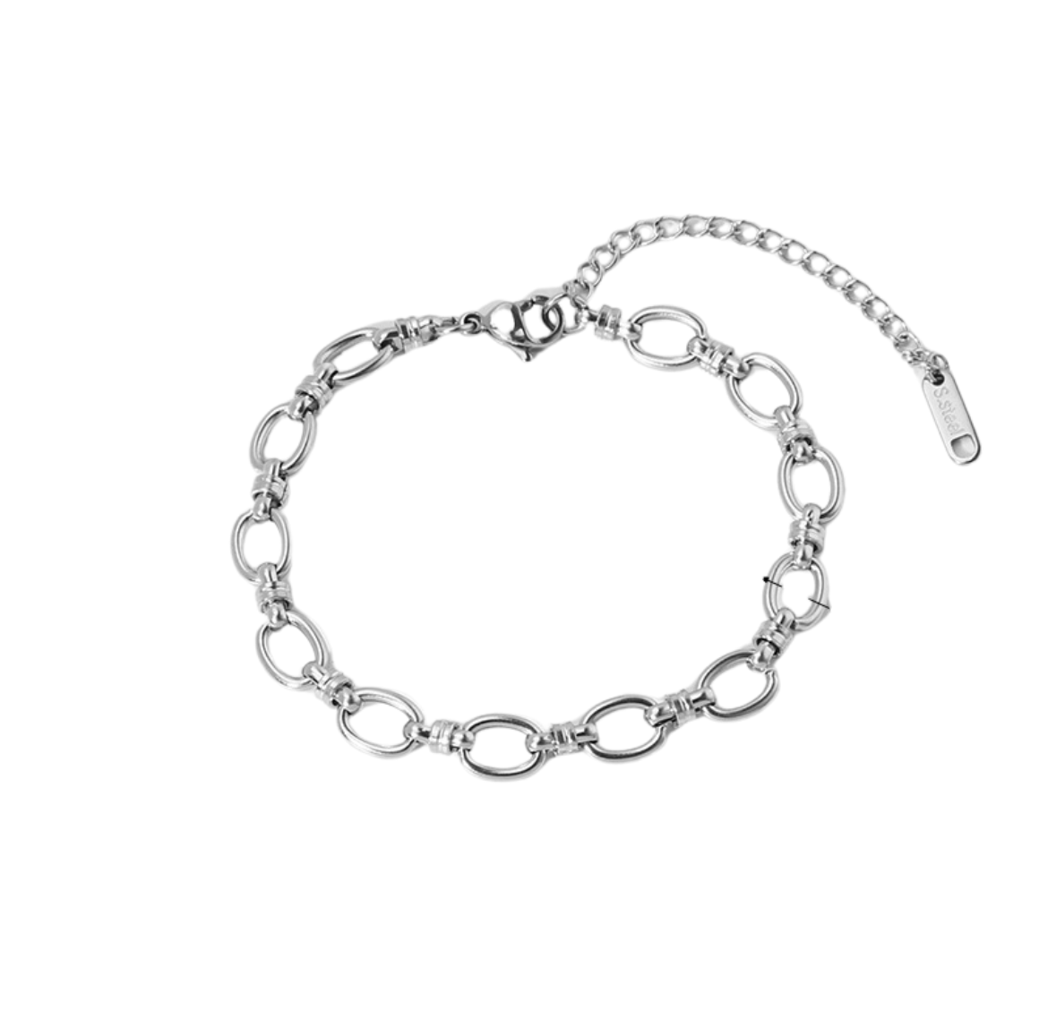 Linked armband zilver