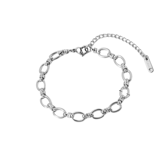 Linked armband zilver