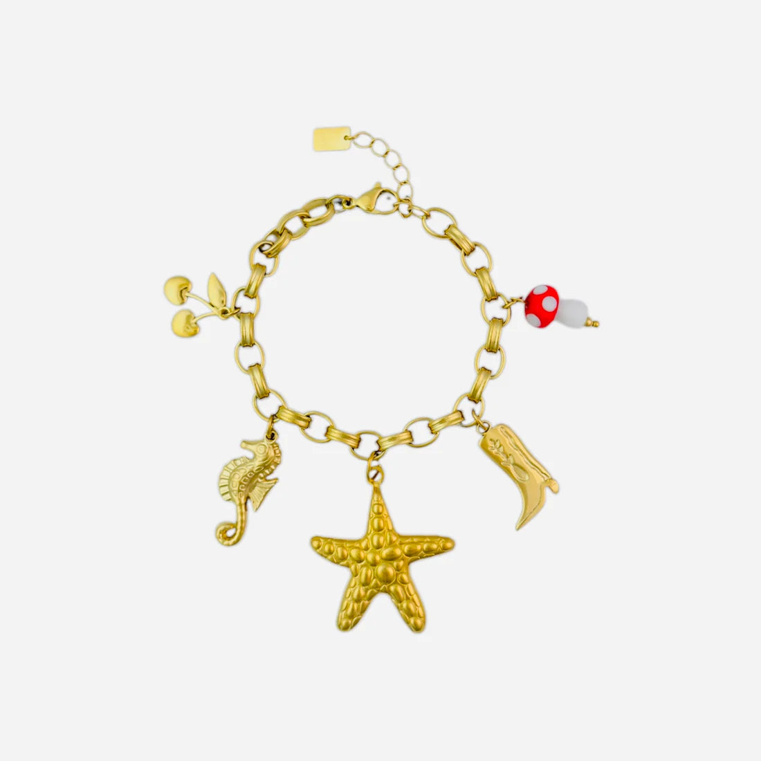 Chunky seastar armband goud