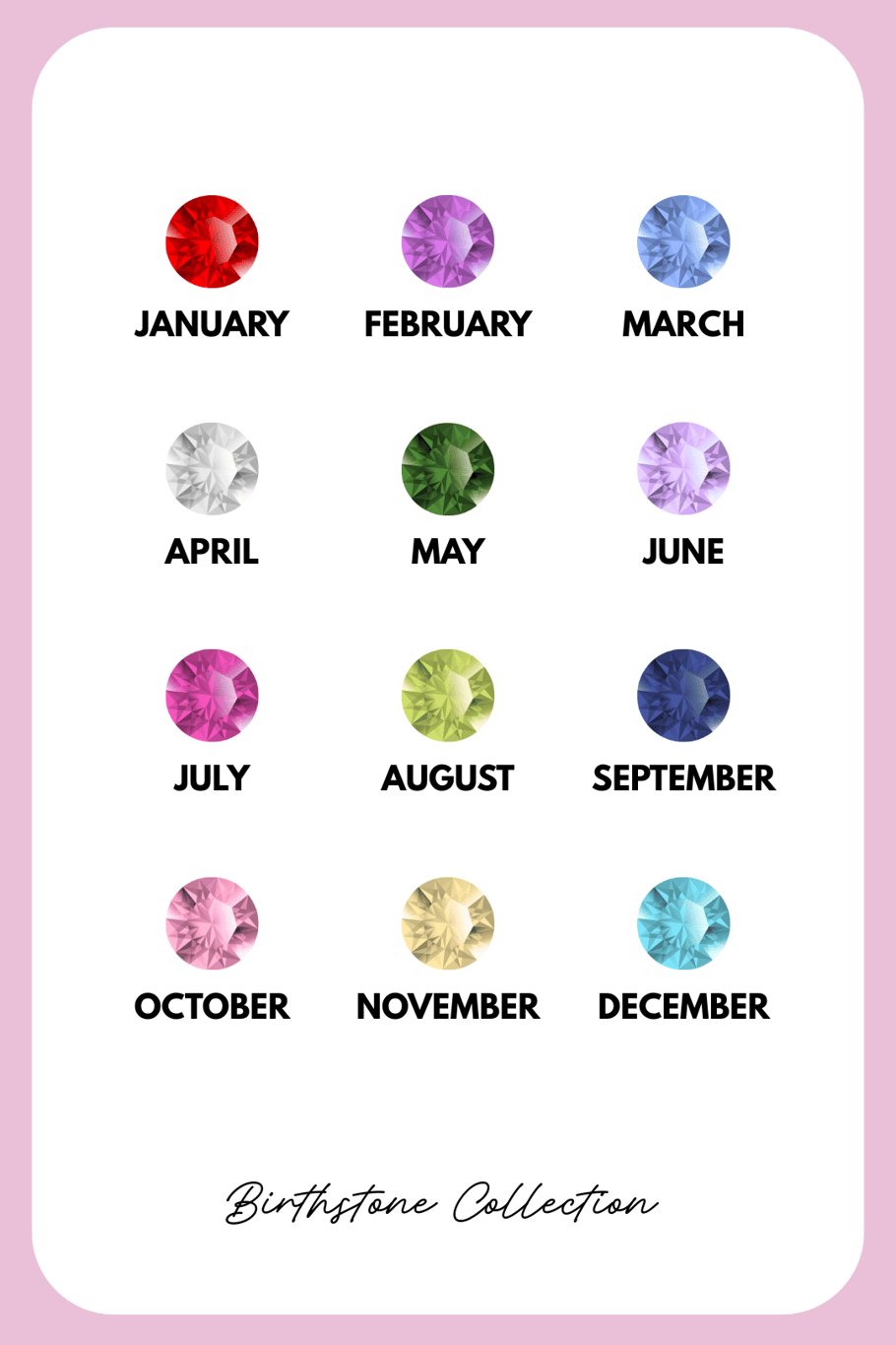 Birthstone ketting goud