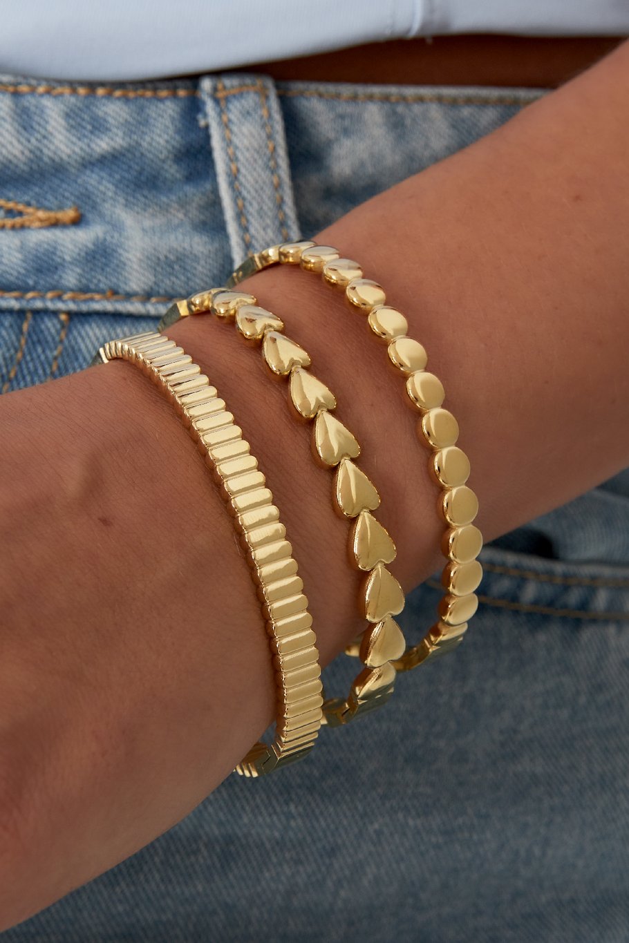 Bangle structured goud